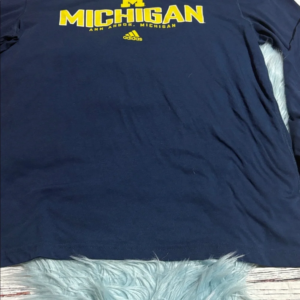 Adidas Navy Blue Michigan Wolverines Long Sleeve Tee sz XL